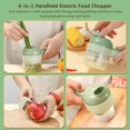 thumbnail image 3 of Vegetable Chopper, Garlic Chopper, Onion Chopper, 4 in 1 Handheld Electric Food Chopper Set, Vegetable Cutter Set, with USB Powered, Slicer for Garlic, Chili, Onion, Celery, Ginger, Meat, 3 of 5