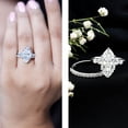 thumbnail image 4 of Rosec Jewels IGI Certified Lab Grown Diamond Wedding Bridal Ring Set (E-VS1 Quality) - 4 Carat Marquise Engagement Ring with Band, 10K White Gold, US 12.50, 4 of 9