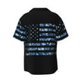 thumbnail image 5 of Uemuo Navy Camouflage American Flag Pattern Cotton Linen Short Sleeve Shirts,Casual Lightweight Button Down Shirts,Vacation Beach Summer Tops-Large, 5 of 7
