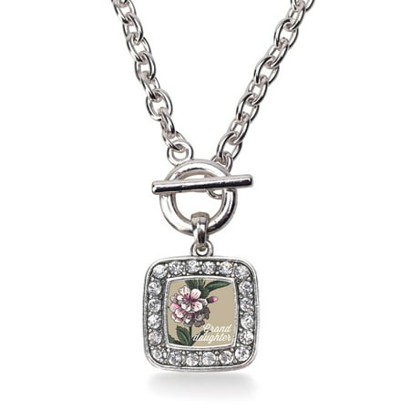 Sterling Blossom - Granddaughter Apple Blossom Flower Classic Charm Toggle Necklace