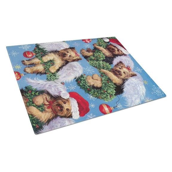 Carolines Treasures PPP3134LCB Yorike Christmas Angels Everywhere Glass Cutting Board Large, 12H x 16W, multicolor