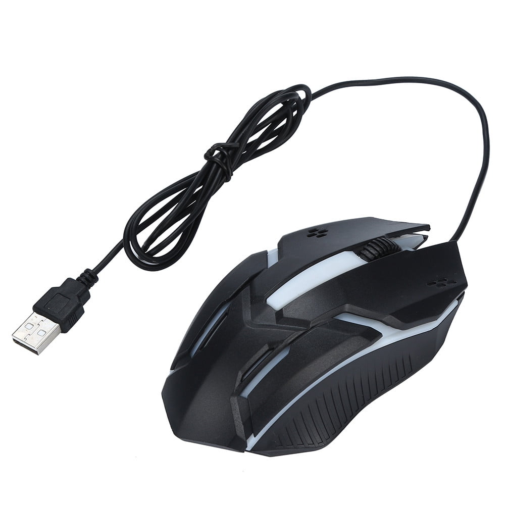 USB Wired Professional Gaming Mouse 1200DPI Optical Mouse for Office-Black 