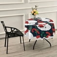 thumbnail image 6 of Dreamtimes Round Tablecloth 60", Christmas Snowmen Table Cover Water Resistant Spill Proof Large Table Cover for Indoor & Outdoor Family Gathering Dinner, BBQ Christmas Decoration, 6 of 7