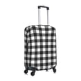 thumbnail image 3 of Xecao Black White Plaid print Elastic Luggage Cover, with double-sided print , is perfect for travel, business, and daily use (NOT included luggage!), 3 of 9