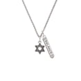 thumbnail image 2 of Delight Jewelry Silvertone Star of David with Beaded Border Silvertone Balance Bar Charm Necklace, 23", 2 of 4