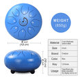 thumbnail image 3 of EVERJOYS Steel Tongue Drum, 8 Notes 6 Inches C-Key Handpan Drum Percussion Instrument w/Gig Bag, Music Book and Mallets for Beginner Meditation Healing Concert Yoga Steel Drum,Blue, 3 of 8