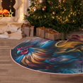 thumbnail image 5 of Xecao Vibrant Rooster Painting Pattern Christmas Tree Skirt Round Xmas Tree Mat Base Cover for Holiday Home Decorations-30", 5 of 6