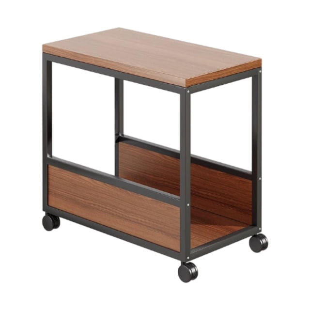 BELOVING Computer Stand Wooden Space Saving with 4 Casters Rolling Printer Cart