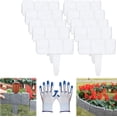 thumbnail image 1 of 10-Pack Imitation Stone Garden Fence Plastic Retaining Edging Border Grey Cobbled Effect Landscape Decor Interlocking Decorative Panels Flower Bed Path Lawn Outdoor Picket Yard Grass Edge (White), 1 of 7