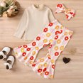 thumbnail image 4 of Tenues 2 Pcs pour Filles Saint-Valentin Hiver Filles Garçons Coton Col Rond Manches Longues Pantalon Imprimé Vache Bandeau Ensemble Trois Pièces en Solde, 4 of 9