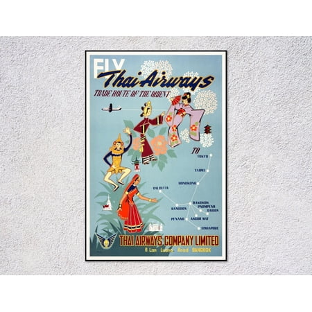 Bangkok Thailand Travel Poster, Unframed Paper Poster 8x10in
