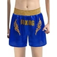 thumbnail image 3 of SiiRoh Boys Boxing Fight Shorts Sequin Muay Thai Kickboxing Training Trunks MMA Grappling Shorts Blue 14, 3 of 7