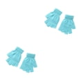 thumbnail image 2 of Sonducket 1 par de guantes de punto con medio dedo, mitones elásticos sin dedos, portátiles, para ciclismo de carretera, cálidos, para mujeres Azul claro 2Conjunto, 2 of 6