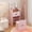Pink, variant on S-HOME Multifunctional 3-in-1 Vanity Desk With Flip HD Mirror And Two Sliding Drawers,  Hidden Storage Stool, And Three Color Lighting Modes
, White