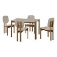 thumbnail image 1 of Gales Table à Manger Ronde 47,24 en Bois d'Ingénierie Beige - Ensemble de 5, 1 of 8