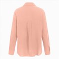 thumbnail image 4 of Godom Womens Cotton Linen Button Down Shirt 2025 Fall Winter Casual Long Sleeve Solid Color Shirts Loose Work Tops with Pockets, 4 of 7