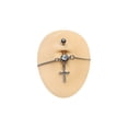 thumbnail image 3 of Belly Chain Navel Ring Surgical Steel Waist with CZ Paved Cross Dangle 14G, 3 of 5