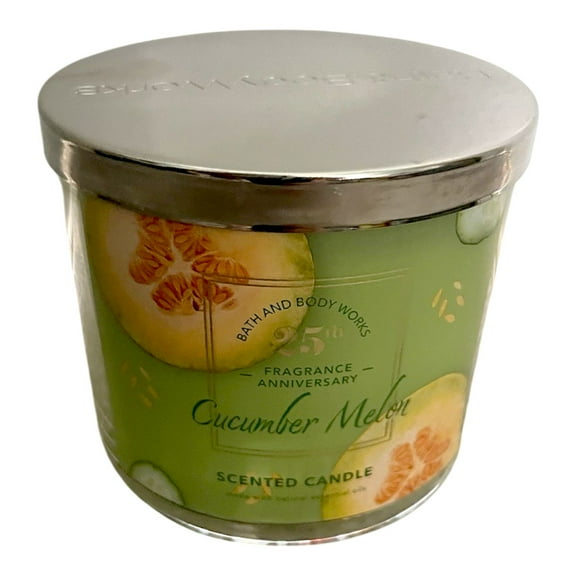 Bath and Body Works Cucumber Melon Scented Candle with Natural Essential Oils (14.5 oz / 411 g)