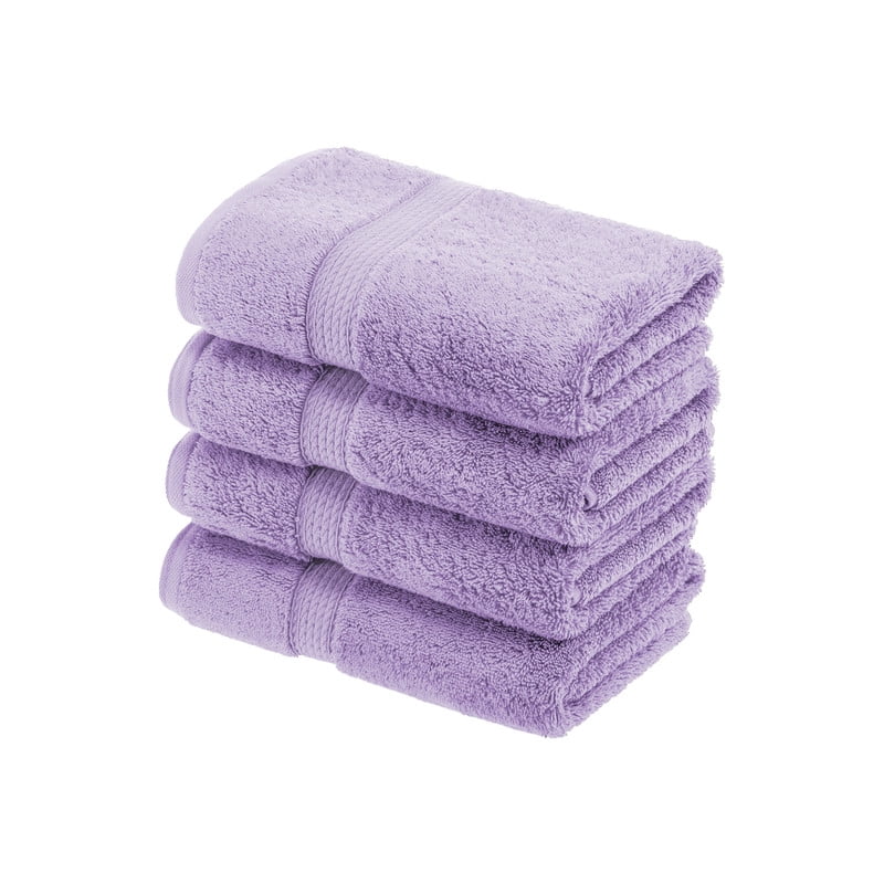 Superior 800 GSM Egyptian Cotton 4-Piece Hand Towel Set, Soft Ultra Absorbent Towels, Plum
