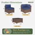 thumbnail image 4 of Aoxun 11 Piece Patio Furniture Set Wicker Rattan Patio Conversation Set Outdoor Sectional Sofa Set with Coffee Table and 4” Thickened Cushions, Blue(Waterproof Cover Included), 4 of 7