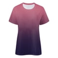 thumbnail image 3 of UANWENN Débardeurs d'Été Dégradés à Col Rond pour Femmes, Manches Courtes, T-Shirts d'Entraînement Décontractés, T-Shirts Amples à Manches Longues pour Femmes, 3 of 3