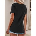 thumbnail image 3 of Women's T Shirts V-Neck Short Sleeve Athletic Shirts Tee Tops, 3 of 4