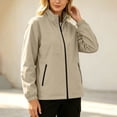 thumbnail image 5 of OGLCCG Rain Jacket for Women Waterproof Lightweight Stand Collar Windbreaker Jacket with Pockets Outdoor Softshell Jacket,Size S-XXL, 5 of 7