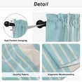thumbnail image 5 of Aqua Beige Striped Kitchen Curtains, Modern Farmhouse Retro Lines Light Filtering Window Curtain Panels, 2Pcs Rod Pocket Window Treatments Set for Living Room Bathroom Bedroom 42x63 Inches, 5 of 9