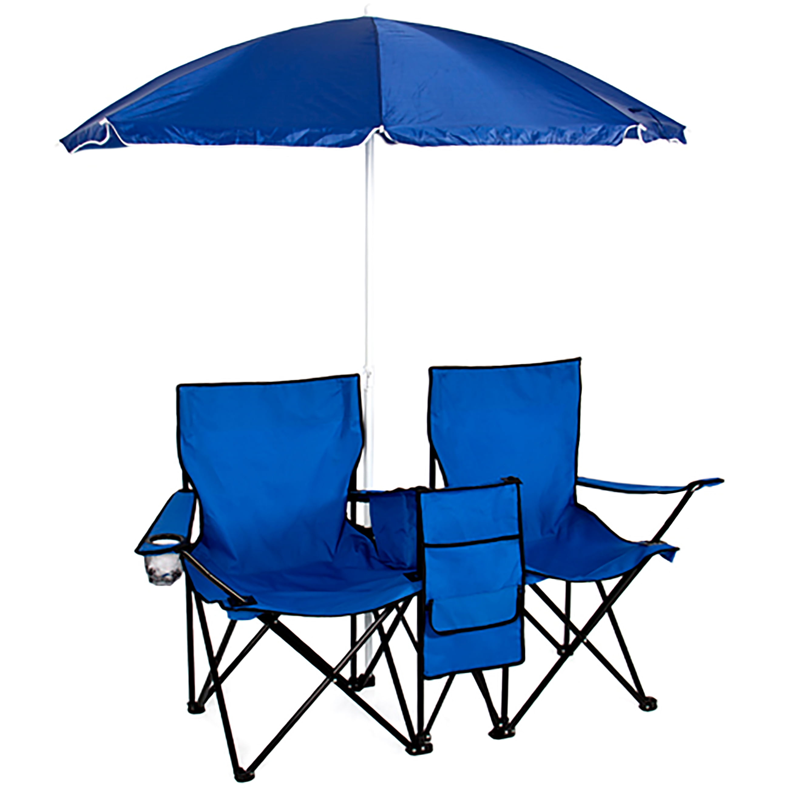 Best Choice Products Picnic Double Folding Chair With Umbrella Table Cooler Walmartcom Walmartcom