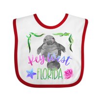 Inktastic Key West Florida Cute Swimming Manatee Boys or Girls Baby Bib