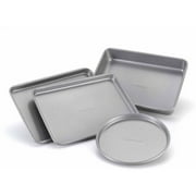 Farberware Nonstick Bakeware 4-Piece Toaster Oven Set, Gray