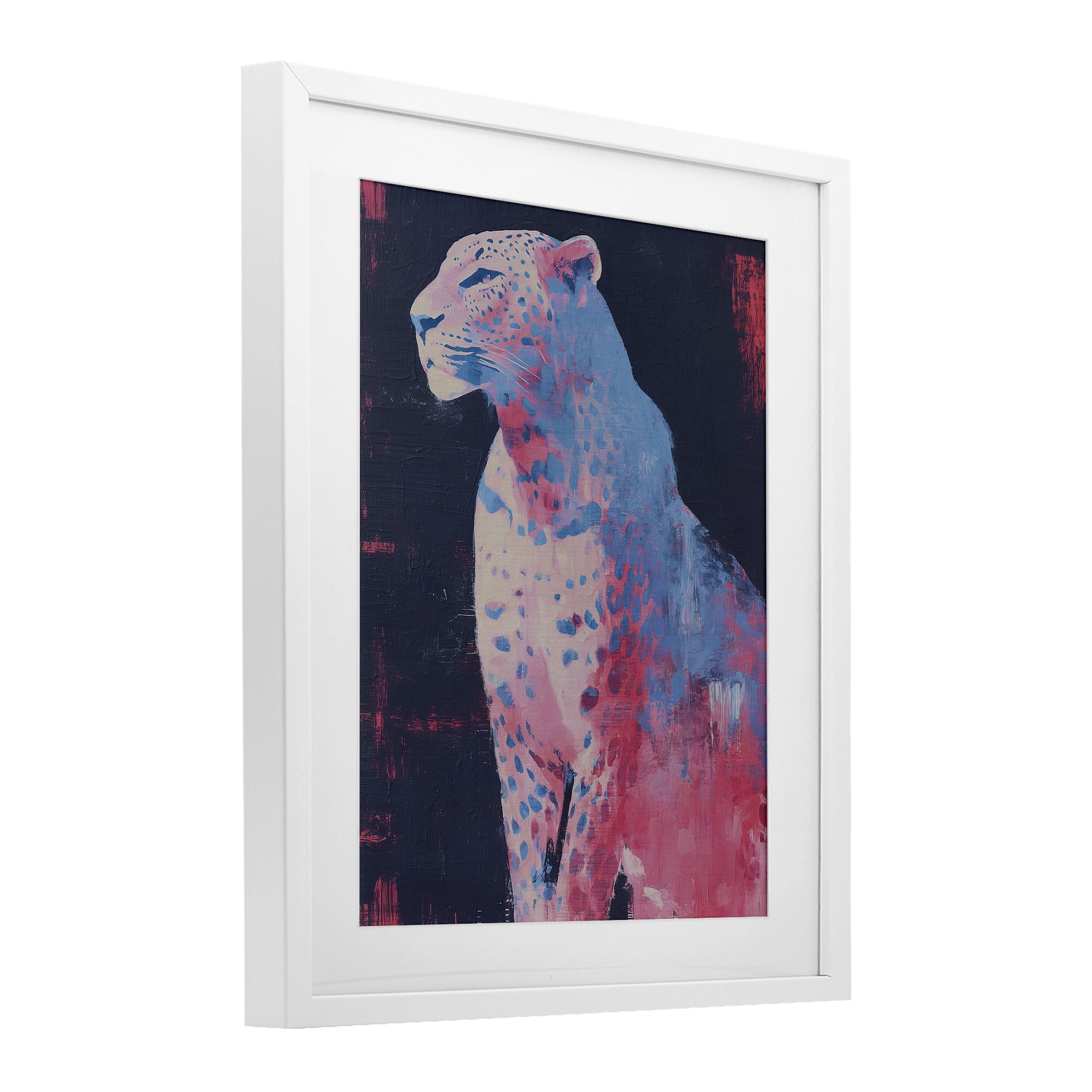 Stupell Industries Predator Pride Leopard White Framed Print Under Glass, design by Svetlana Aleynikova