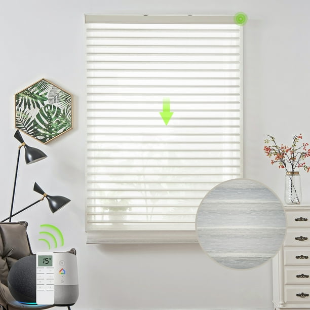 Yoolax Motorized Sheer Blinds Remote Control Light Filtering Blinds