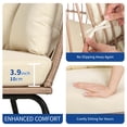thumbnail image 6 of Dextrus Outdoor Egg Chair with Ottoman,Patio Wicker Basket Chair with Stand and Beige Cushion Cocoon Chair, 6 of 15