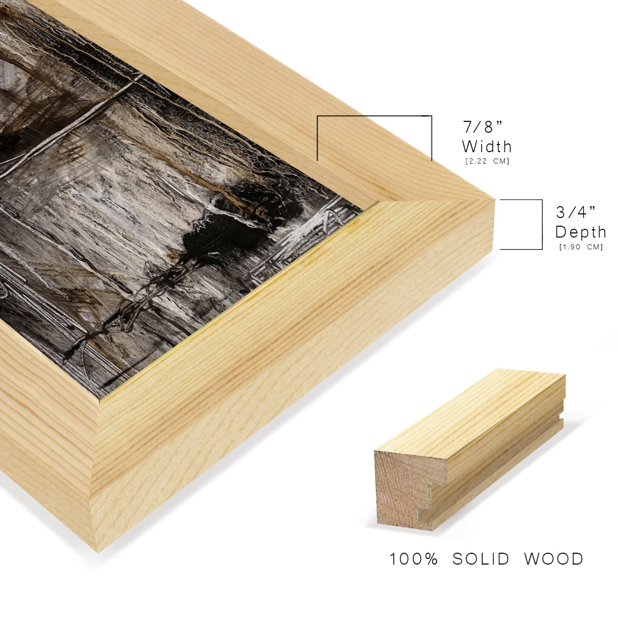 Continuum II -Framed Print w/glass-Natural Wood
