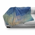 thumbnail image 3 of Oil Painting Soft Flannel Fleece Blanket, Dramatic Sky Clouds Pastel Sunrise Happiness Weather Grunge Tones, Cozy Plush for Indoor and Outdoor Use, 50" x 60", Violet Blue Pale Blue, by Ambesonne, 3 of 6