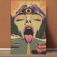 thumbnail image 4 of 1pc, Frameless Vintage Psychedelic Acid Highway Canvas Poster -  Surreal Wall Art with All-Seeing Eye Design, 12x18 Inches, Perfect for Living Room, Bedroom, or Home Office Decor, Bedroom Wall Art, 4 of 5