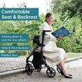 thumbnail image 7 of Elenker 2 in 1 Rollator Walker & Transport Chair, Folding Wheelchair Rolling Mobility Walking Aid for Adult, Seniors, Purple, 7 of 7