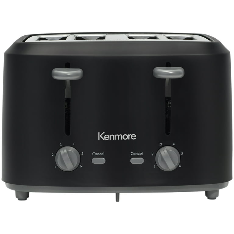 Kenmore 4-Slice Toaster, Red Stainless Steel, Dual Controls, Extra
