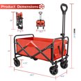 thumbnail image 7 of Collapsible Foldable Wagon,Beach Wagon Cart Heavy Duty with Wheels Foldable,Utility Folding Grocery Wagon for Camping Sports Outdoor Activities(Red), 7 of 7