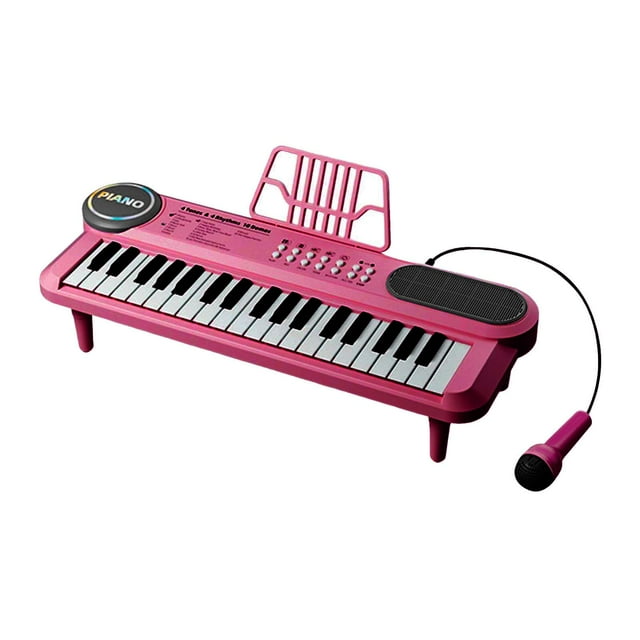 TISHITA Clavier Électronique Piano Multifonction Multifonctionnel Clavier Piano 37 Touches Rouge Rose