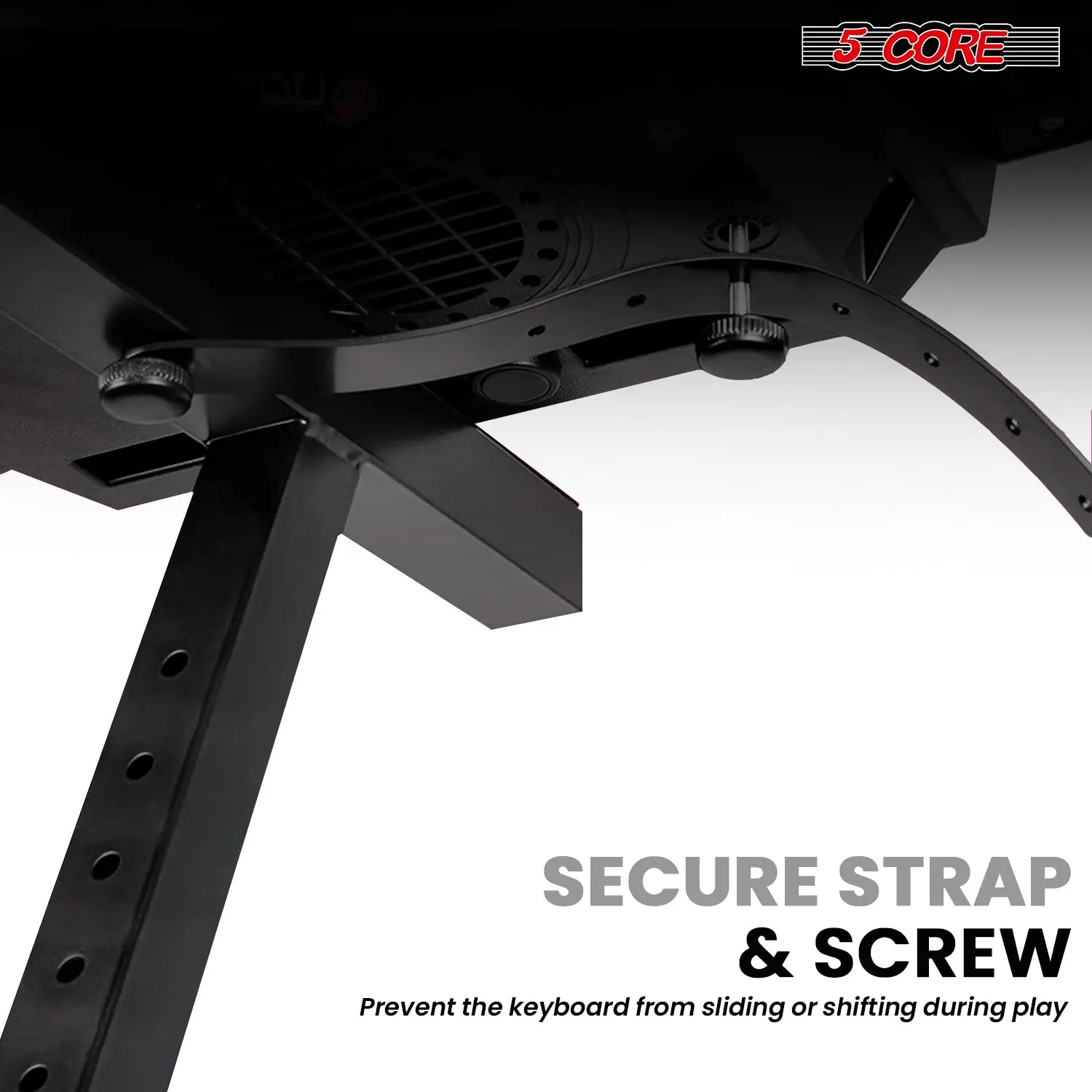 5 CORE Adjustable 2-Tier Keyboard Stand, Z-Style, Heavy Duty, Foldable, For 54-88 Key Instruments