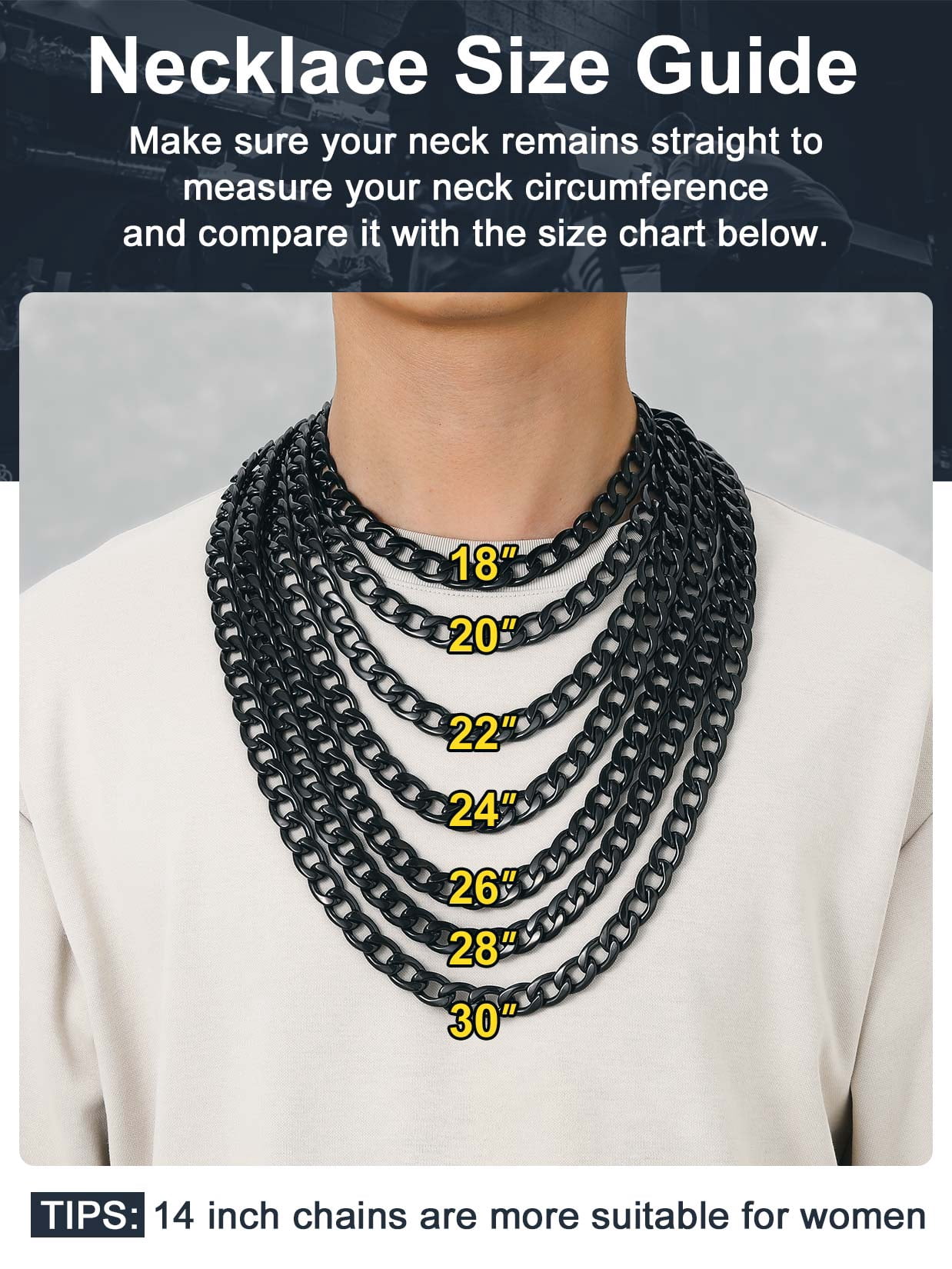 ChainsProMax Mens Necklace Stainless Steel Chain Necklace for Men Women Curb Cuban Link Necklace Gift Fathers Day Jewelry Gift for Dad Son Husband