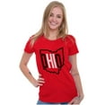 thumbnail image 3 of Ohio Pride OH Shaped Outline State Womens Slim Fit Graphic Tee Brisco Brands X, 3 of 5