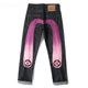 thumbnail image 3 of Pantalones vaqueros con estampado de moda de Hip-hop Retro, Hipster japonés, ocio de calle, Pantalones rectos delgados, bordado Y2k, costura impresa, nuevo, 3 of 5