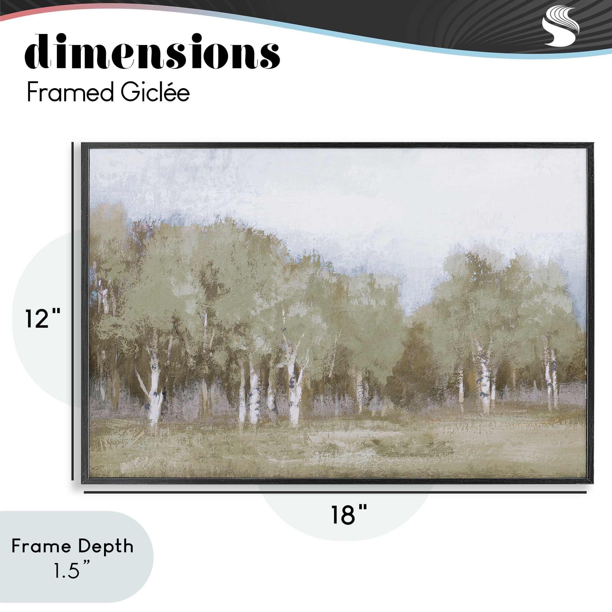 Stupell Industries Autumn Greens Tranquil Trees Black Framed Giclee Art, design by Michael Marcon