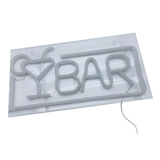Luz de letrero de barra, luz de publicidad de barra de decoración de pared, luces decorativas, letreros LED interior, pub, cafetería, Blanco Gloria Señal de luces