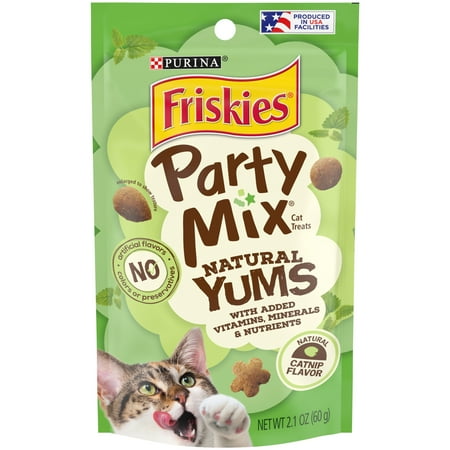 UPC: 0050000500697 | Friskies   Natural Cat Treats  Party Mix Natural Yums Catnip Flavor  2.1 oz. Pouch