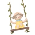 thumbnail image 4 of Estatua de niña sentada en un columpio para jardín, hamaca decorativa para el hogar, figura colgante Amarillo, 4 of 9