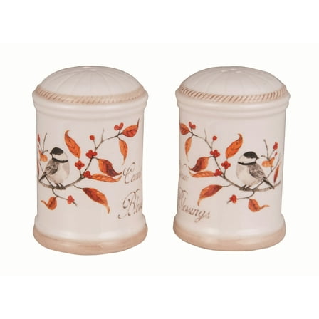 Transpac Dolomite 3 in Multicolor Harvest Long Tail Bird Salt and Pepper Shaker Set of 2 for Fall Decor